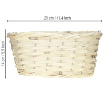 Itens Cesta de vime para batatas fritas, branca, lavada, natural, 29×18×14cm