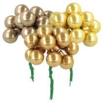 Itens Mini enfeites de Natal em arame, frutinhas espelhadas, brilhantes, 20 mm, 140 peças