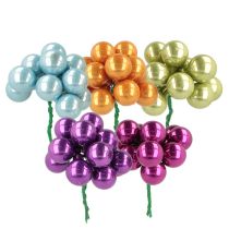 Itens Mini enfeites de Natal em arame, frutinhas coloridas espelhadas, 25 mm, 140 peças