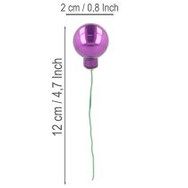 Itens Mini enfeites de Natal em arame, frutinhas coloridas espelhadas, 25 mm, 140 peças