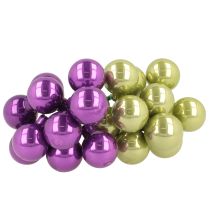 Itens Mini enfeites de Natal em arame, frutinhas coloridas espelhadas, 25 mm, 140 peças