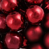 Itens Bolas de vidro de arame espelhado mistura Bordeaux Ø20mm 140 un