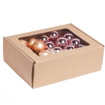 Itens Espelho bagas bolas de vidro fio damasco rosa Ø40mm 32 un