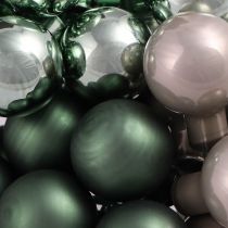 Itens Espelhado de Frutas Vermelhas Natalinas Verde Pérola Cinza Ø20mm 140 peças