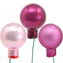 Itens Mini Bola de Natal Espelho Vidro Rosa Bagas Ø20mm 140 un
