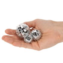 Itens Bolas espelhadas decorativas, elemento de decoração para festas, prateadas, 2-4 cm, 50 peças