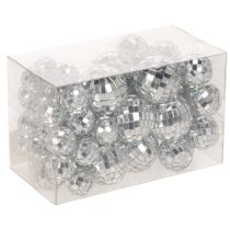 Itens Bolas espelhadas decorativas, elemento de decoração para festas, prateadas, 2-4 cm, 50 peças