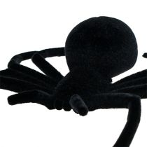 Aranha preta 16cm flocada