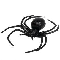 Aranha preta 16cm com mica