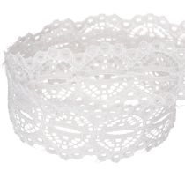 Itens Fita decorativa de algodão com padrão de renda em rolo para trabalhos manuais e decoração, 25 mm de largura, 10 m de comprimento.