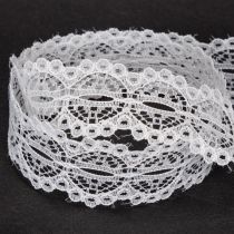 Itens Fita decorativa de algodão com padrão de renda em rolo para trabalhos manuais e decoração, 25 mm de largura, 10 m de comprimento.
