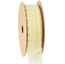 Fita de renda fita de casamento fita decorativa renda amarela 20mm 20m