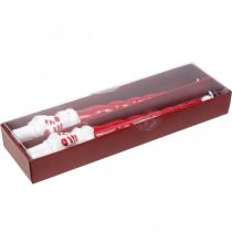 Itens Vela de boneco de neve cônica natalina vermelha 26cm 2uds