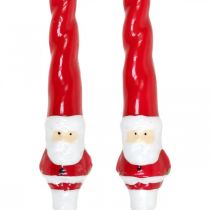 Itens Velas Cônicas Papai Noel Vela de Natal 26cm 2uds