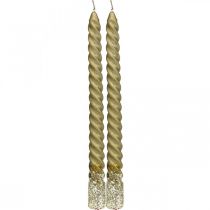Velas cônicas velas torcidas velas em espiral ouro 24cm 2uds