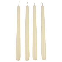 Velas cônicas, velas em bastão, marfim branco, 250/23 mm, 12 peças