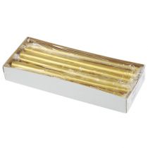 Itens Velas cônicas 300/23 velas de mesa douradas 12 peças