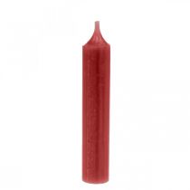 Itens Vela de haste velas de cor vermelha rubi vermelho 120mm/Ø21mm 6pcs