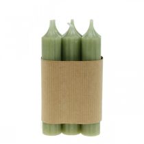 Itens Vela cônica verde sólida premium velas 120mm/Ø21mm 6pcs