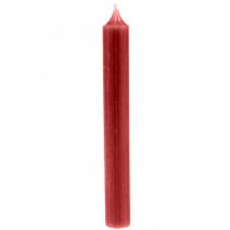 Vela cônica velas de cor vermelha rubi 180mm / Ø21mm 6pcs