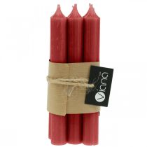 Itens Vela cônica vermelha velas de cor sólida vermelho rubi 180mm/Ø21mm 6pcs