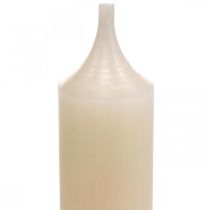 Itens Vela cônica creme branca, velas de cera, 180 mm/Ø21 mm, pacote com 6 unidades