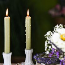 Haste velas de cera de cor verde 180mm/Ø21mm 6pcs