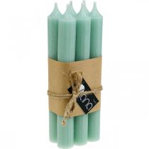 Itens Velas em bastão velas verdes decoração de velas de jade Ø21mm 170mm 6 un