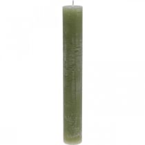 Itens Velas cor sólida verde azeitona em bastão 34×240mm 4 un
