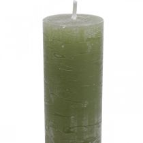 Itens Velas cor sólida verde azeitona em bastão 34×240mm 4 un