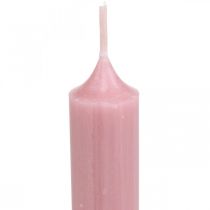 Velas rústicas, cor sólida rosa 350/28mm 4uds