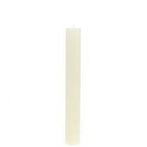 Itens Velas cônicas cor sólida creme 34mm x 240mm 4 un