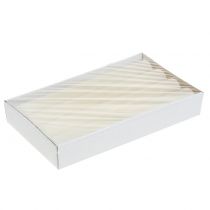 Itens Conjunto de 4 velas cônicas de cor creme sólida, 34 mm x 240 mm.