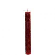 Itens Velas cônicas cor sólida vermelho escuro 34 mm x 240 mm 4 unidades