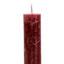 Itens Velas cônicas cor sólida vermelho escuro 34 mm x 240 mm 4 unidades