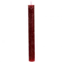 Itens Velas cor sólida vermelho escuro 34mm x 300mm 4 unidades