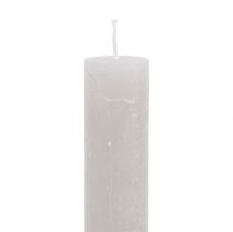 Itens Velas cônicas cor sólida cinza 34 mm x 240 mm 4 unidades
