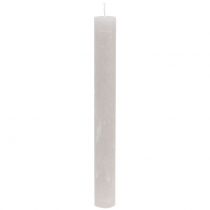 Velas tingidas de cinza 34 mm x 300 mm 4 unidades
