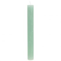 Itens Velas cônicas de cor sólida verde claro 34 mm x 300 mm 4 unidades