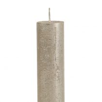 Itens Velas cônicas cor sólida champanhe 34mm x 240mm 4 un