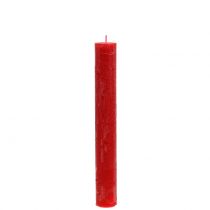 Itens Velas cônicas tingidas de vermelho 34 mm x 240 mm 4 un