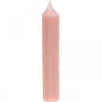 Itens Velas de haste, curtas, velas rosa para laço decorativo Ø21/110mm 6pcs