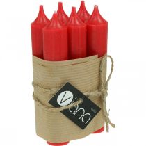 Itens Velas Cônicas Velas Curtas Vermelhas Decoração Natal Ø21/110mm 6 Pcs