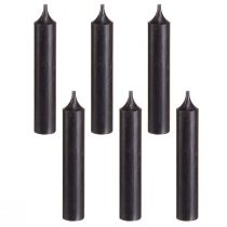 Itens Velas cônicas curtas velas pequenas pretas 110mm Ø21mm cacho de 6 unid.