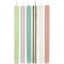 Itens Velas em bastão, cor sólida, várias cores, 21×240mm, 12 peças