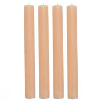 Velas cônicas de cor sólida Velas pêssego laranja 34×300mm 4 unidades