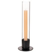Itens Castiçal cônico com cilindro de vidro. Simples e atemporal. 31 cm