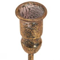 Itens Castiçal antigo para 4 velas dourado 18×18cm Alt.16,5cm