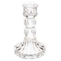 Itens Castiçal transparente, design clássico, decoração de mesa, 12 cm, 2 peças