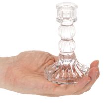 Itens Castiçal transparente, design clássico, decoração de mesa, 12 cm, 2 peças